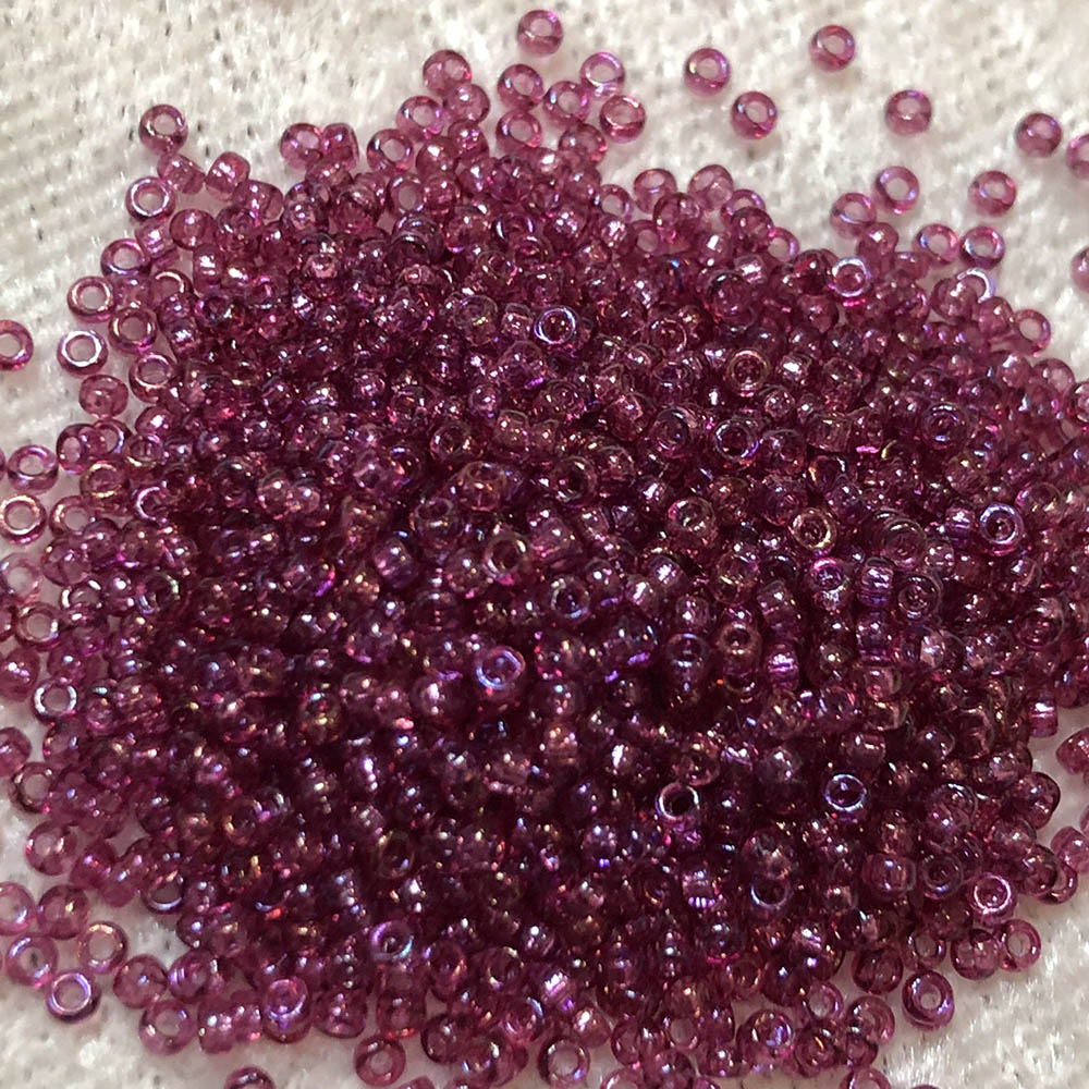 15/0 Transparent Smoky Fuchsia AB 291 Japanese Seed Beads