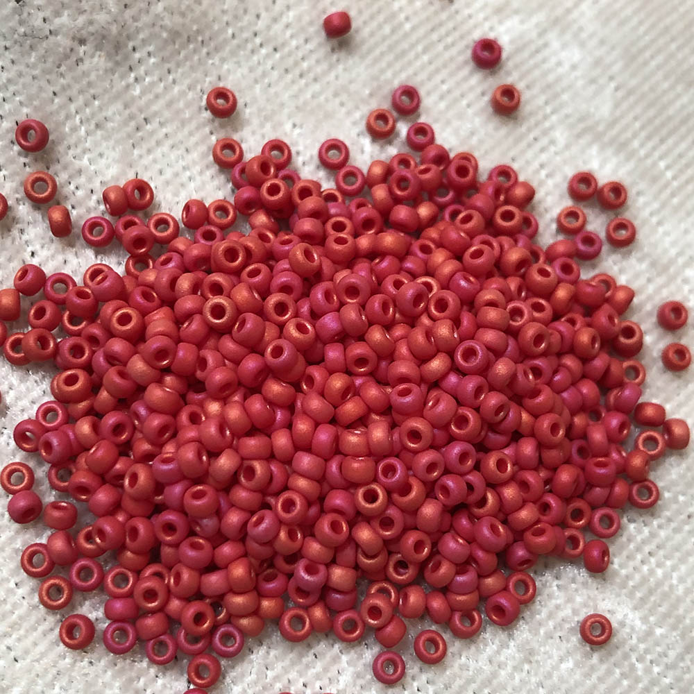 11/0 Frosted Bright Red AB F461K Japanese Seed Beads