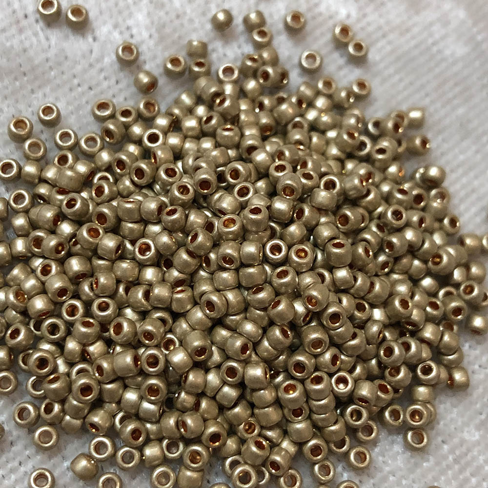 11/0 Frosted Metallic Gold F471 Japanese Seed Beads