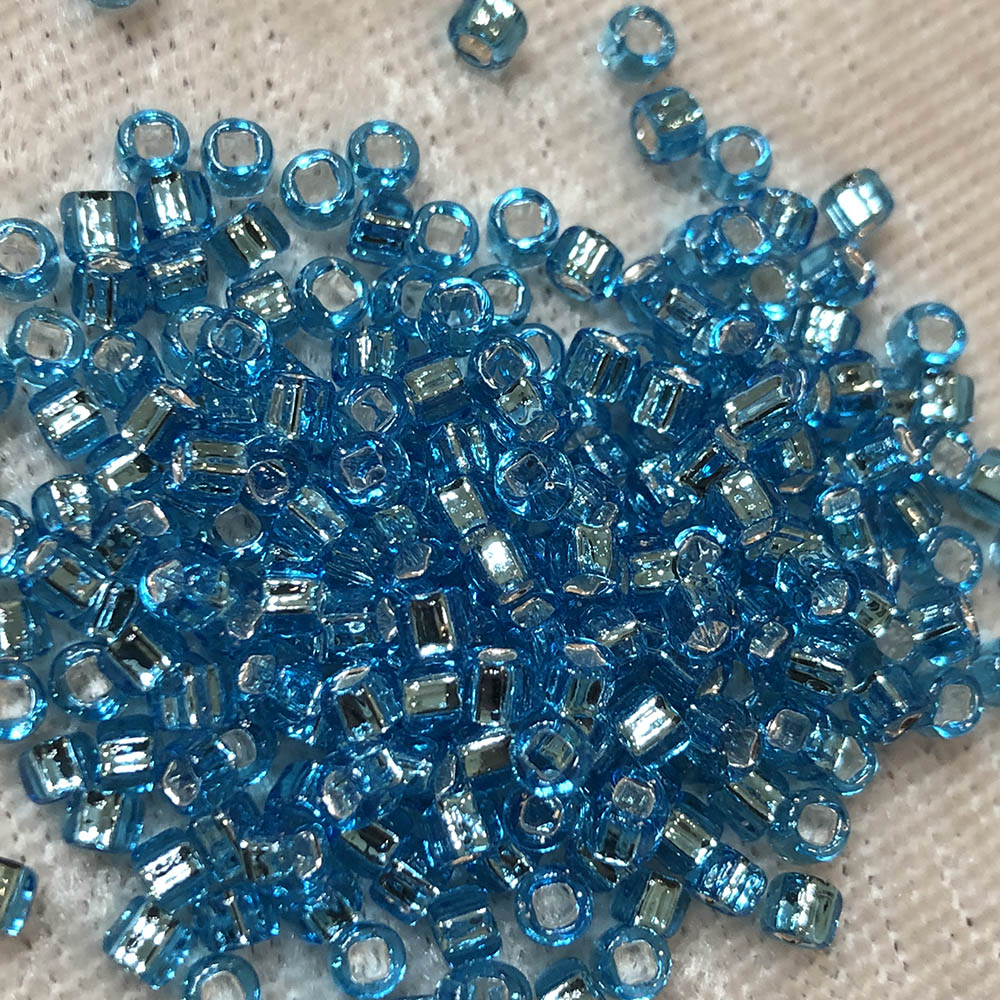 8/0 Silver Lined Aqua 18 Japanese Seed Beads