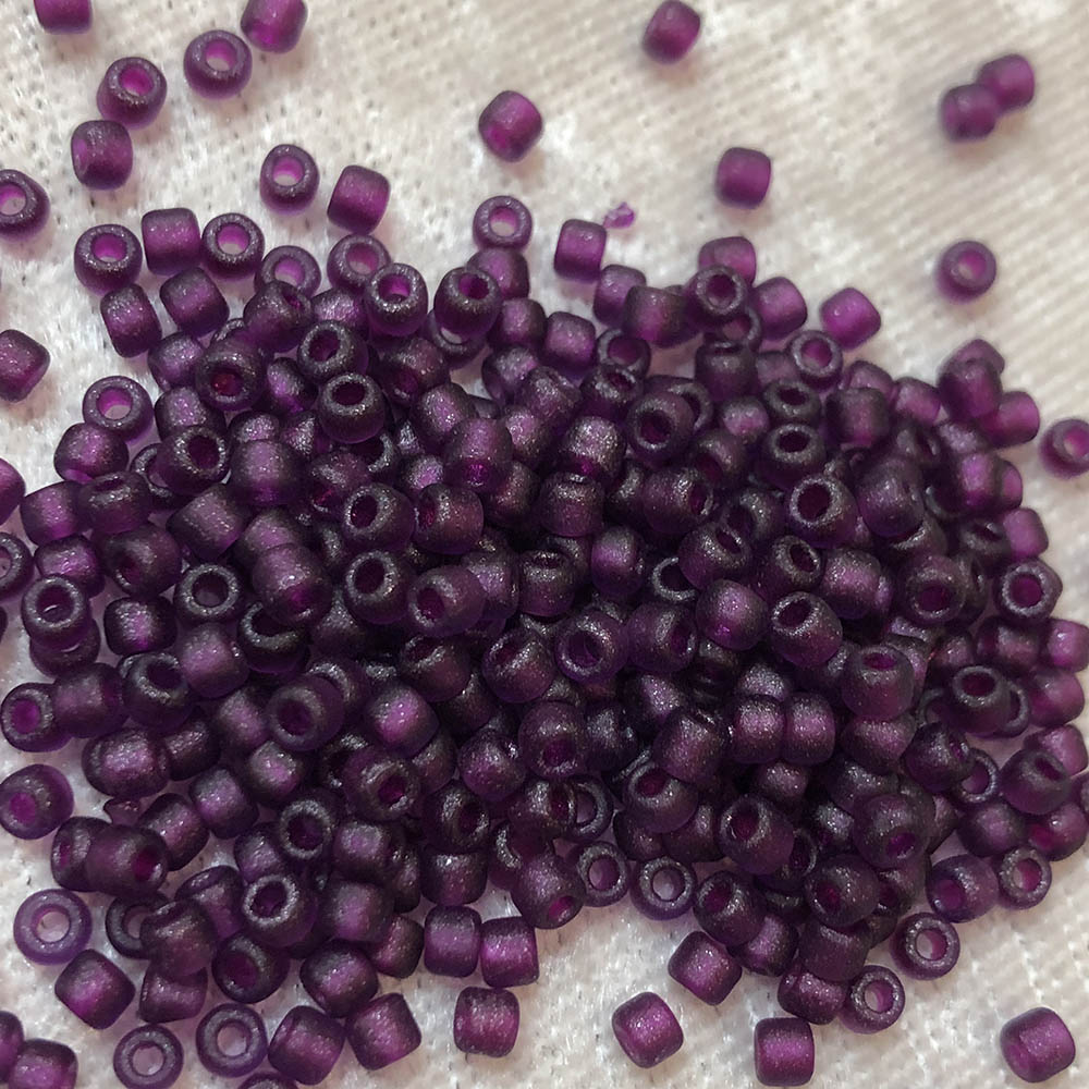 8/0 Plum Frosted Stardust F323 Japanese Seed Beads