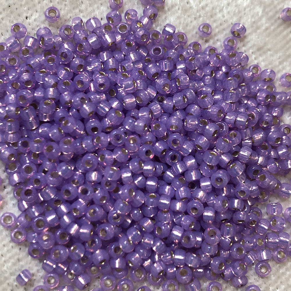 11/0 Dyed Lilac Silverlined Alabaster 574 Japanese Seed Beads