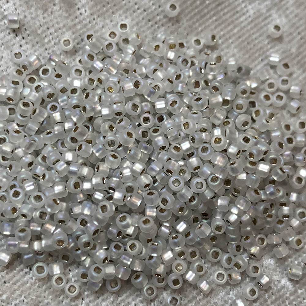 11/0 Gold Lined Matte Crystal F635 Seed Beads