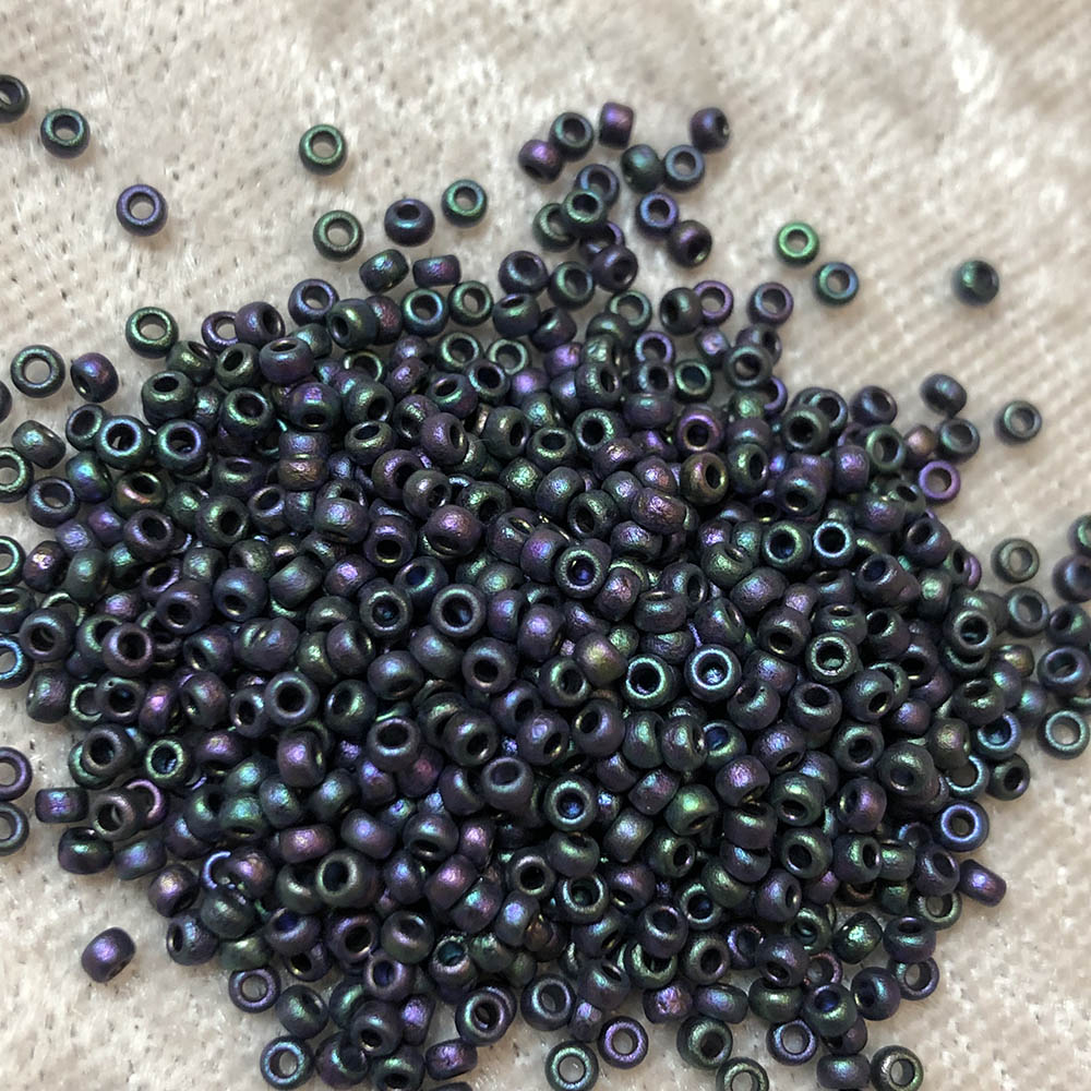 11/0 Frosted Metallic Iris Blue F460M Japanese Seed Beads