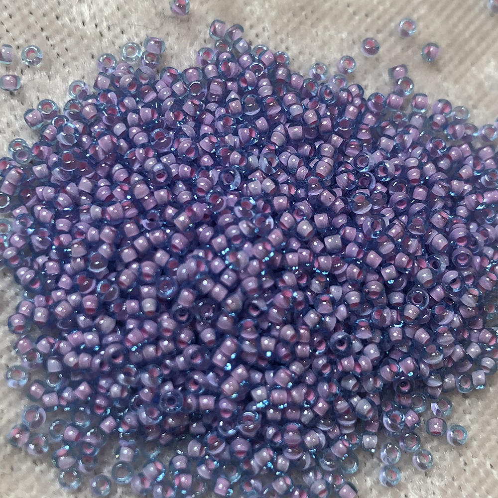 15/0 Transparent Colorlined Aqua Lavender 399 Japanese Seed Beads