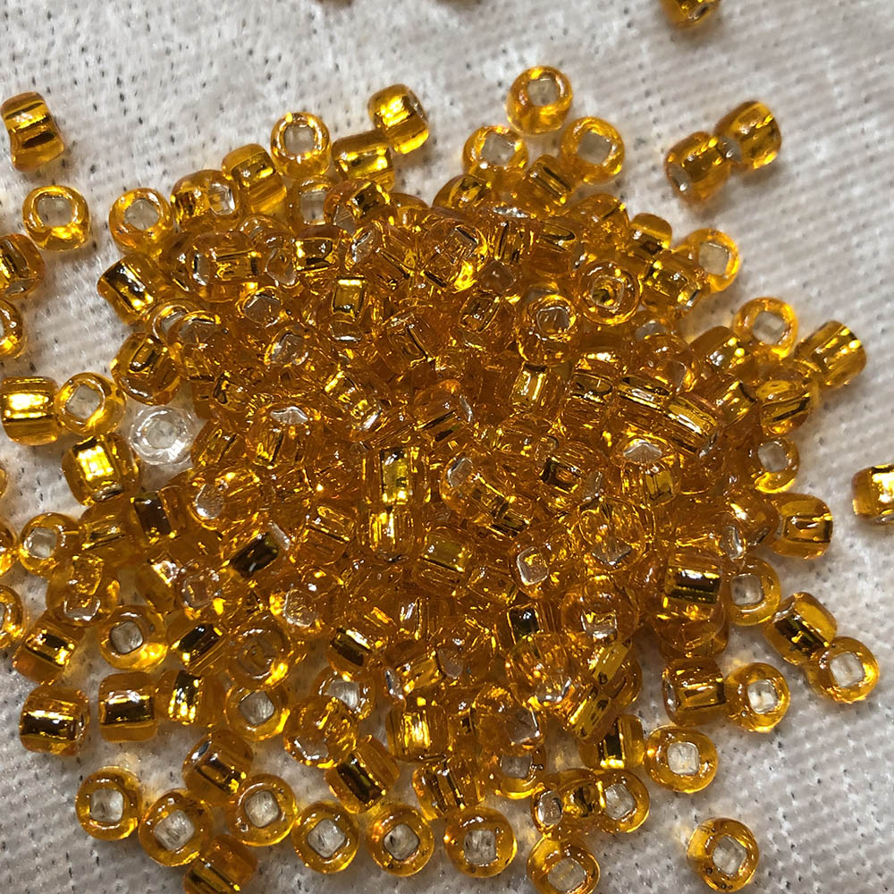 6/0 Transparent Silver Lined Gold 8 Japanese Seed Beads