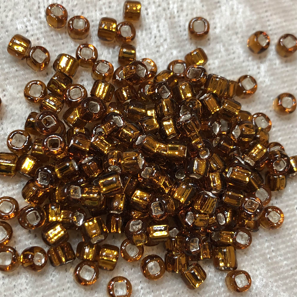 6/0 Transparent Silver Lined Dark Gold 5 Japanese Seed Beads