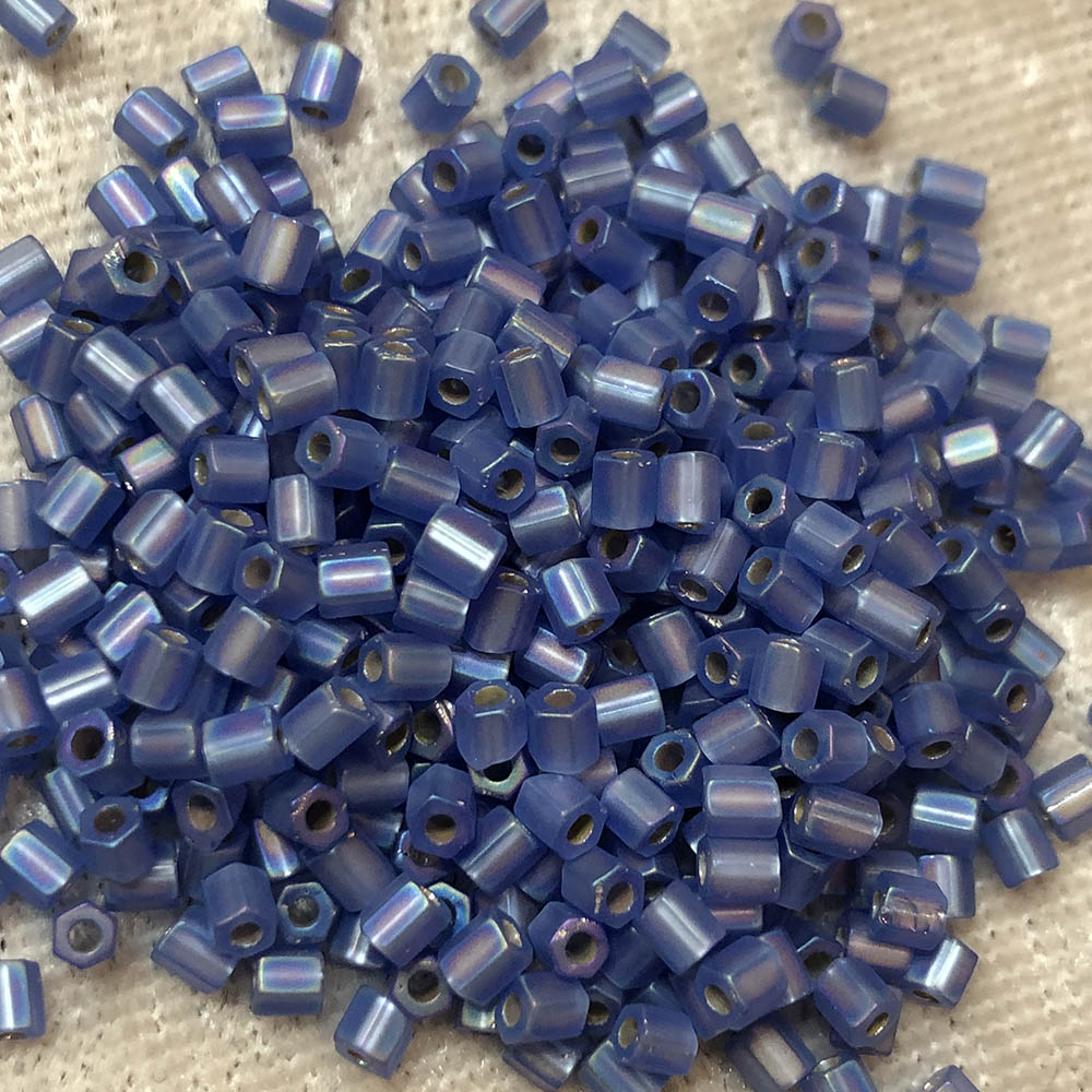 8/0 Silverlined AB Matte Sapphire Hex F642 Japanese Seed Beads 