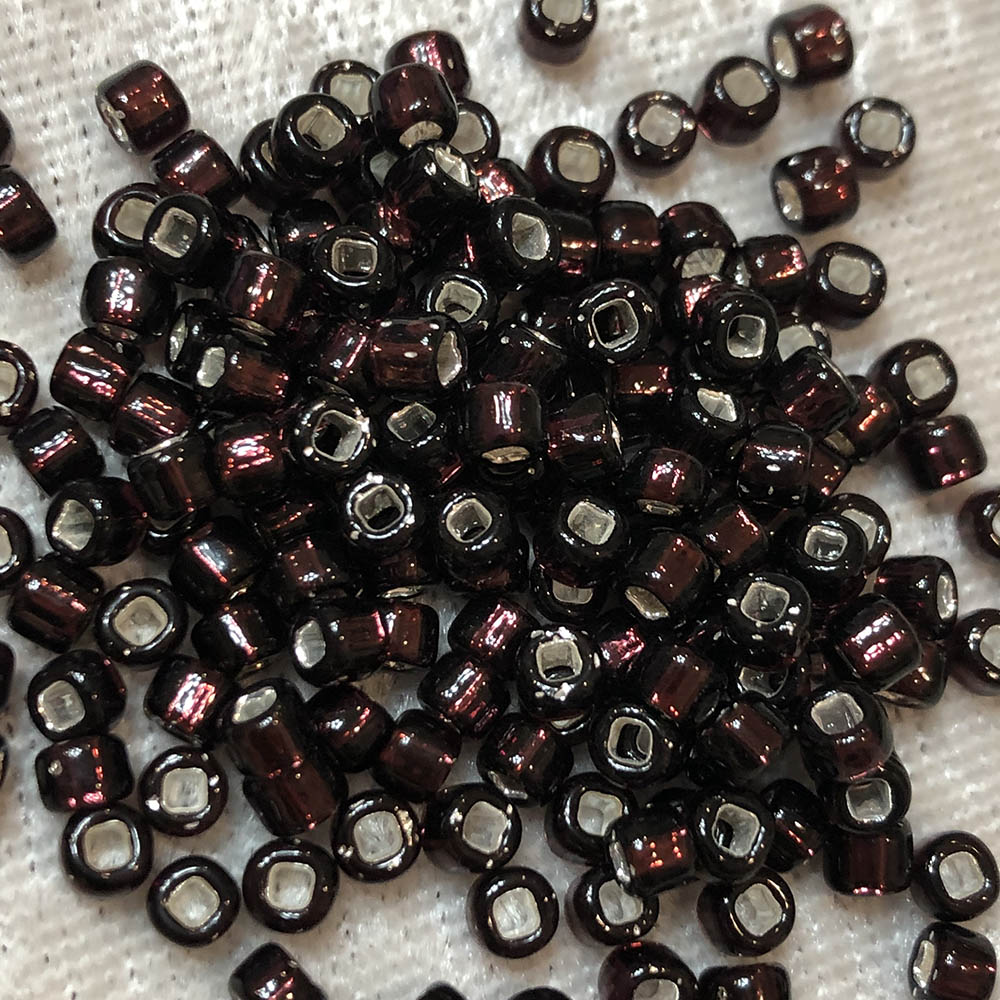 6/0 Silverlined Dark Smoky Amethyst 13 Japanese Seed Beads