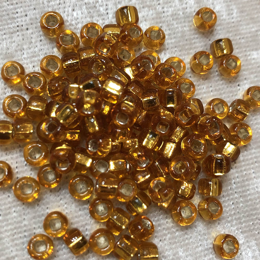 6/0 Transparent Silverlined Honey 4A Japanese Seed Beads