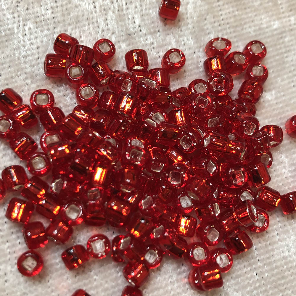 6/0 Transparent Silverlined True Red 11 Japanese Seed Beads