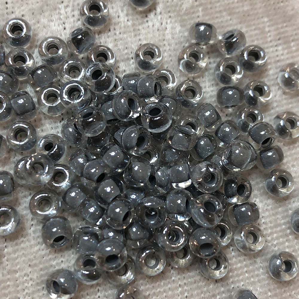 6/0 Gray Lined Crystal 240 Japanese Seed Beads