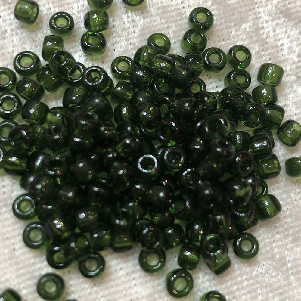 6/0 Transparent Olive Green 143B Japanese Seed Beads