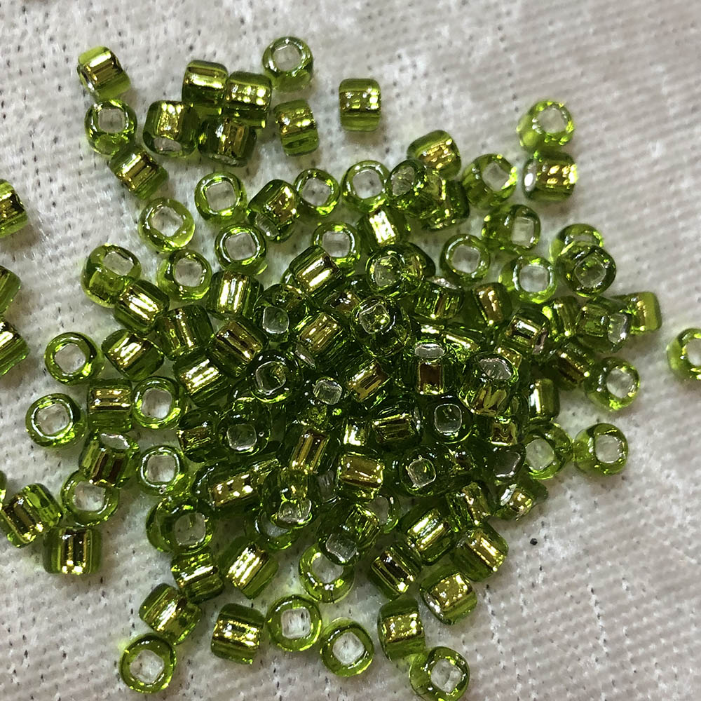 6/0 Transparent Silverlined Chartreuse 14 Japanese Seed Beads