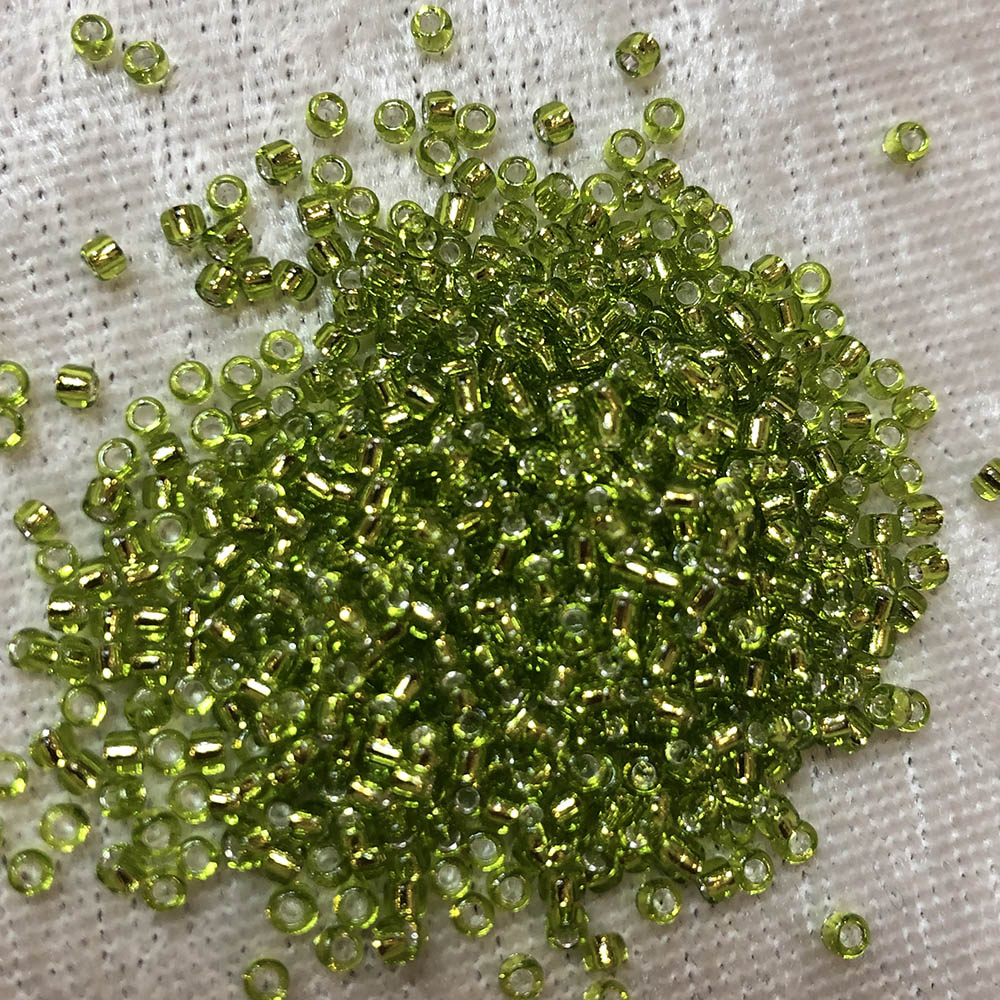 11/0 Transparent Silverlined Chartreuse 14 Japanese Seed Beads