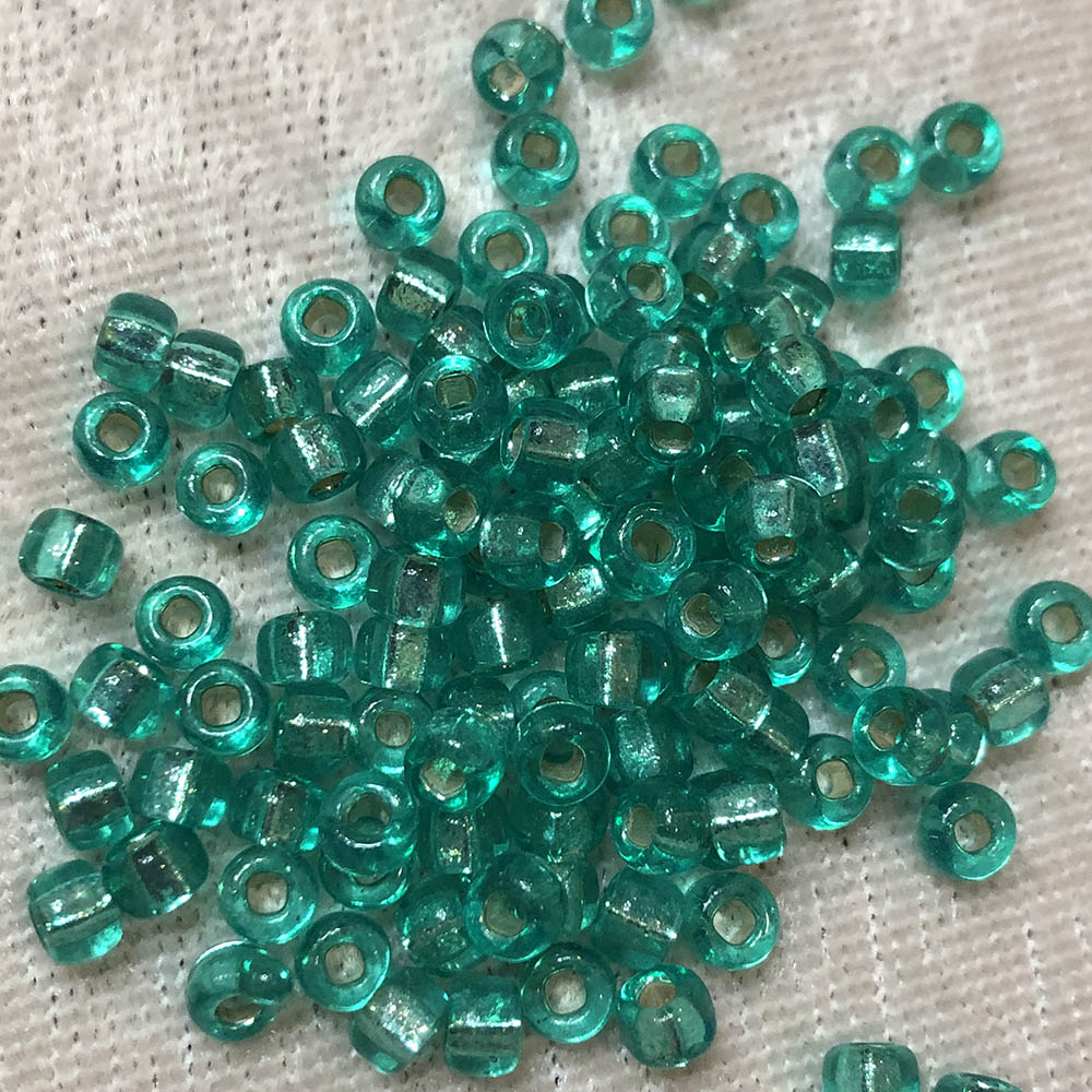 6/0 Transparent Aqua Green Silver Lined 17C Japanese Seed Beads