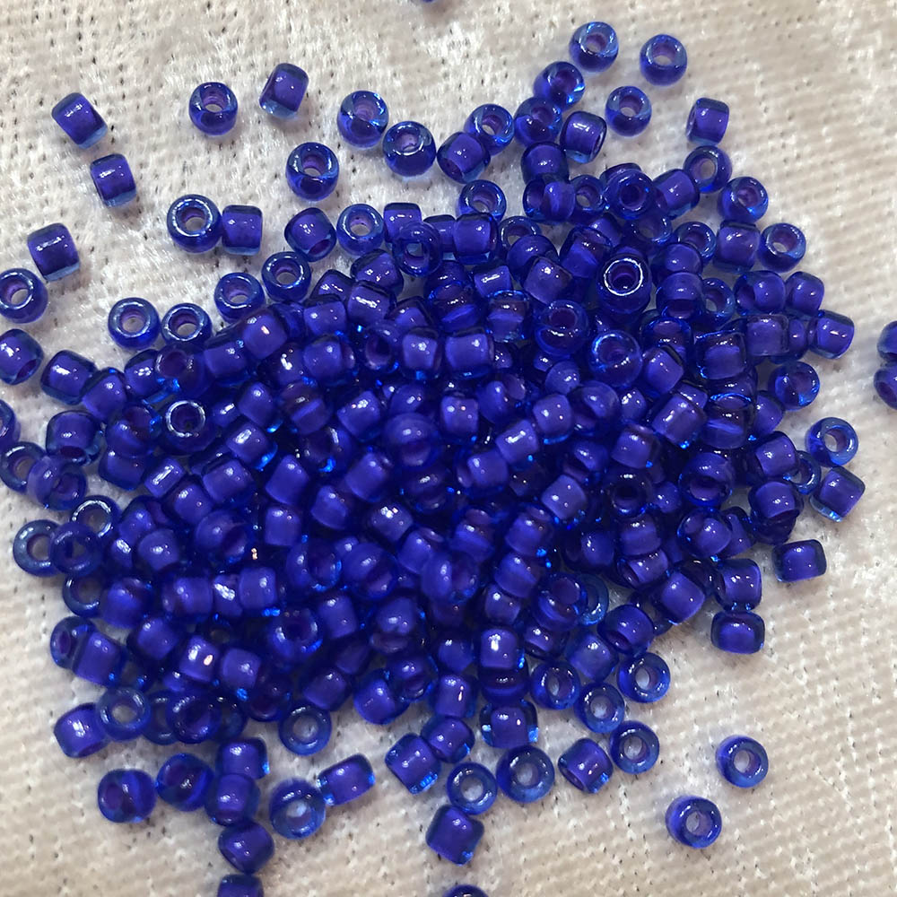 8/0 Purple Color Lined Cobalt Blue 387B Japanese Seed Beads