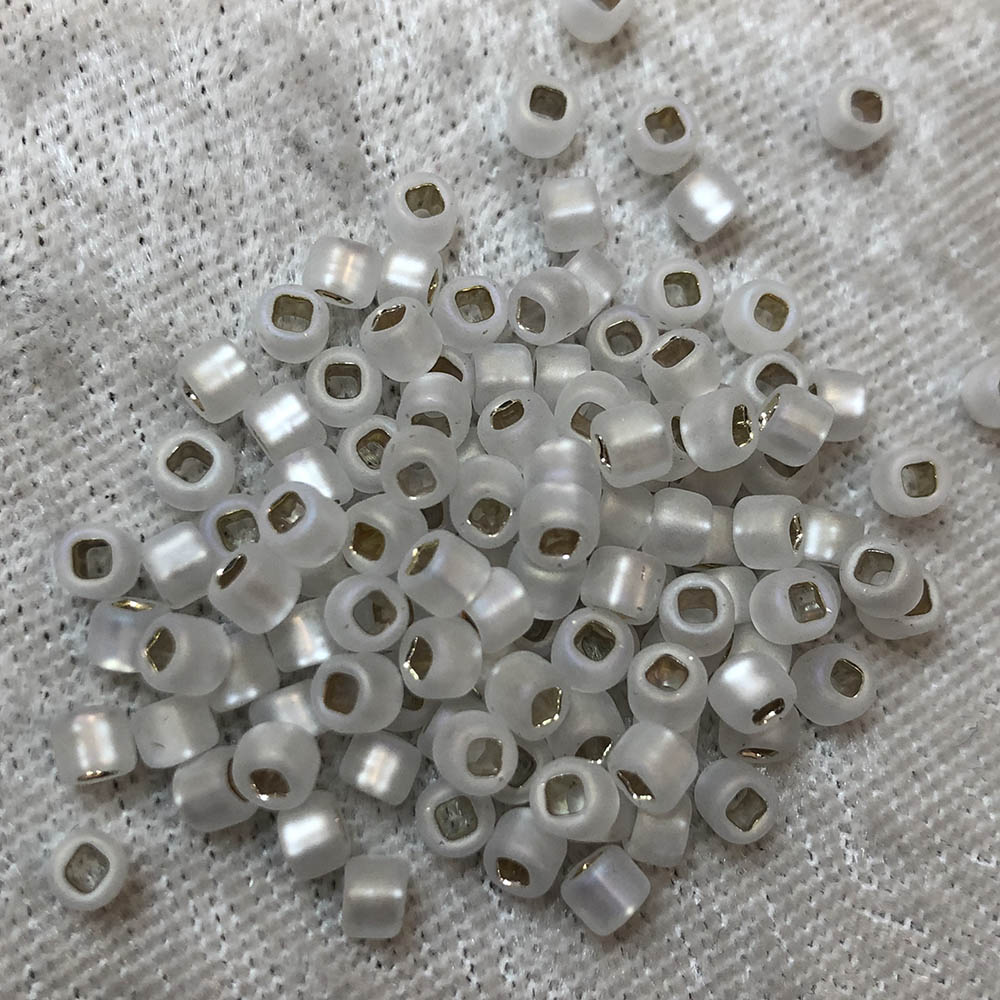 6/0 Gold Lined Matte Crystal F635 Seed Beads