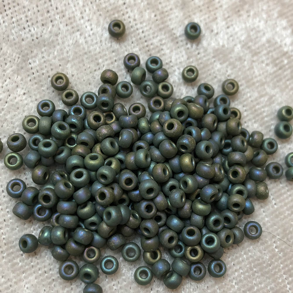 8/0 Frosted Opaque Light Sage AB F462R Japanese Seed Beads