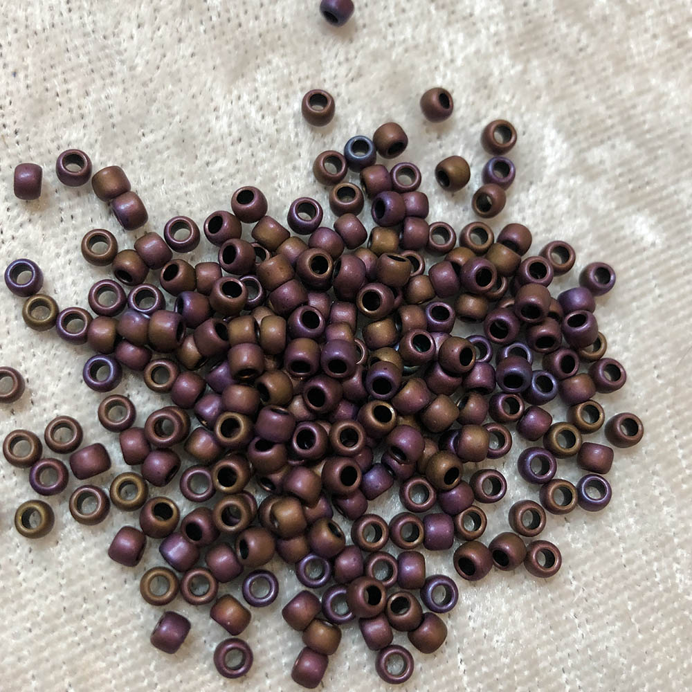 8/0 Frosted Metallic Cabernet AB F460A Japanese Seed Beads