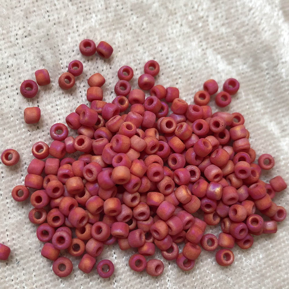 8/0 Matte Opaque Red AB F426A Japanese Seed Beads