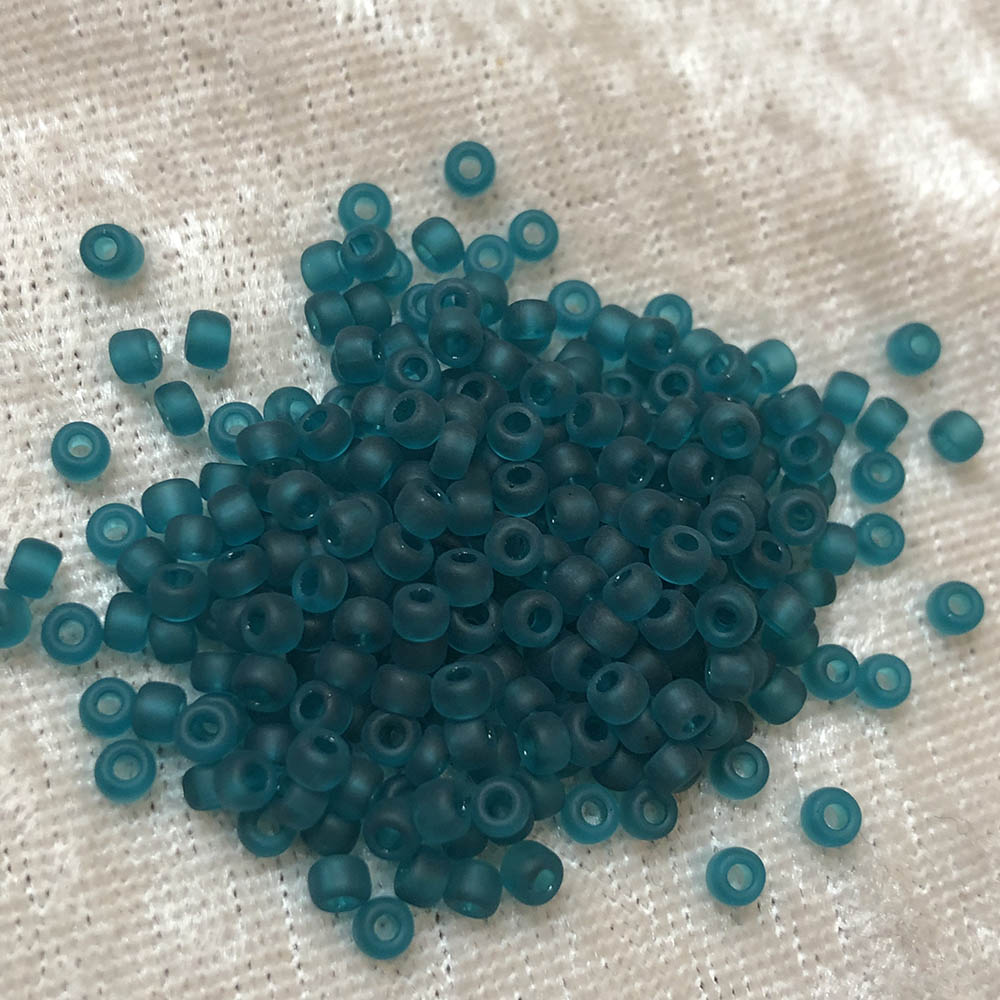 8/0 Transparent Teal Matte F147 Japanese Seed Beads