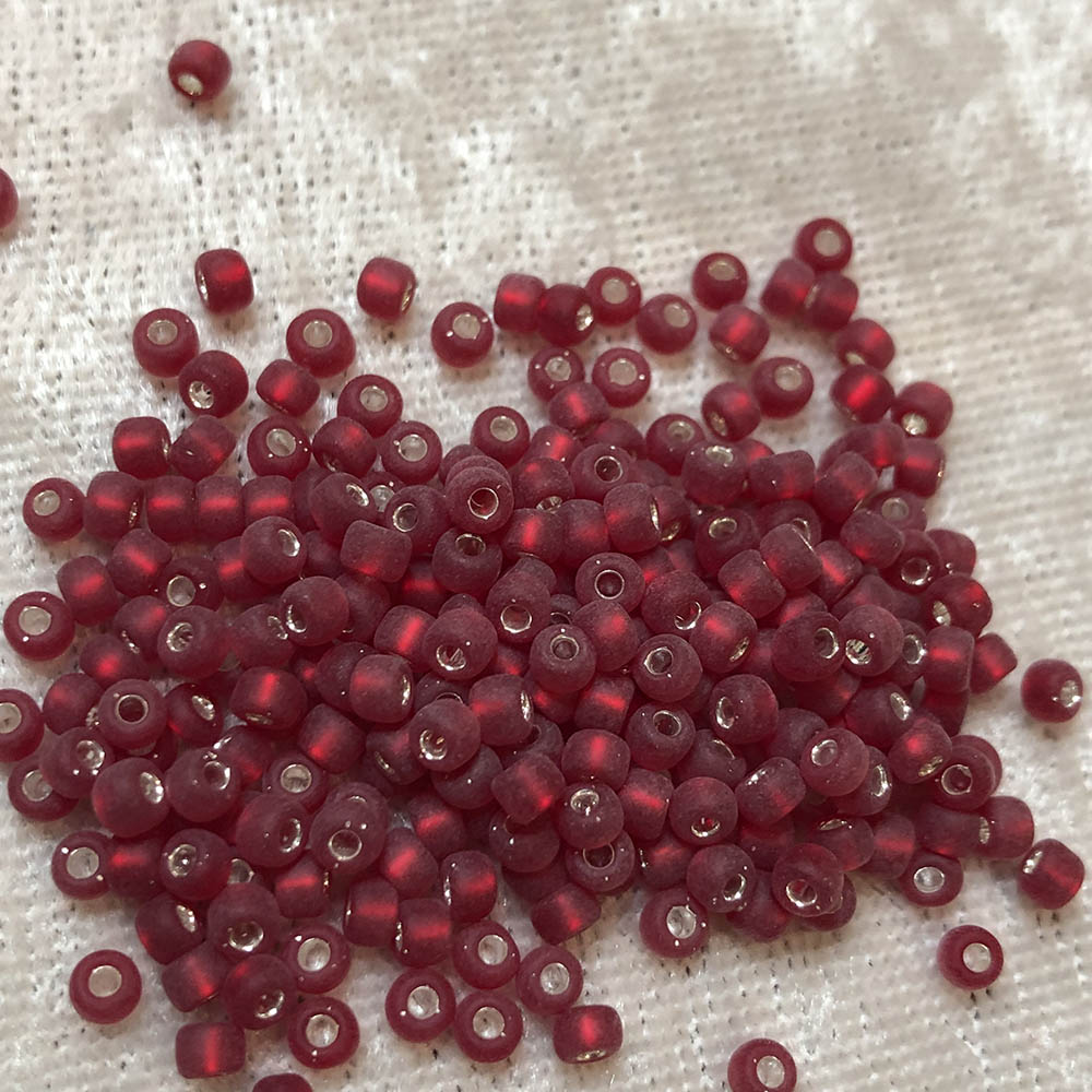 8/0 Frosted Silver Lined Ruby Red F11 Japanese Seed Beads