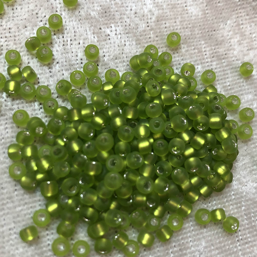 8/0 Frosted Silverlined Lime Green F14 Japanese Seed Beads