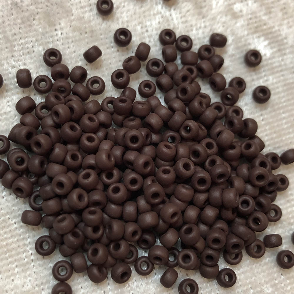 8/0 Frosted Opaque Chocolate F409 Japanese Seed Beads