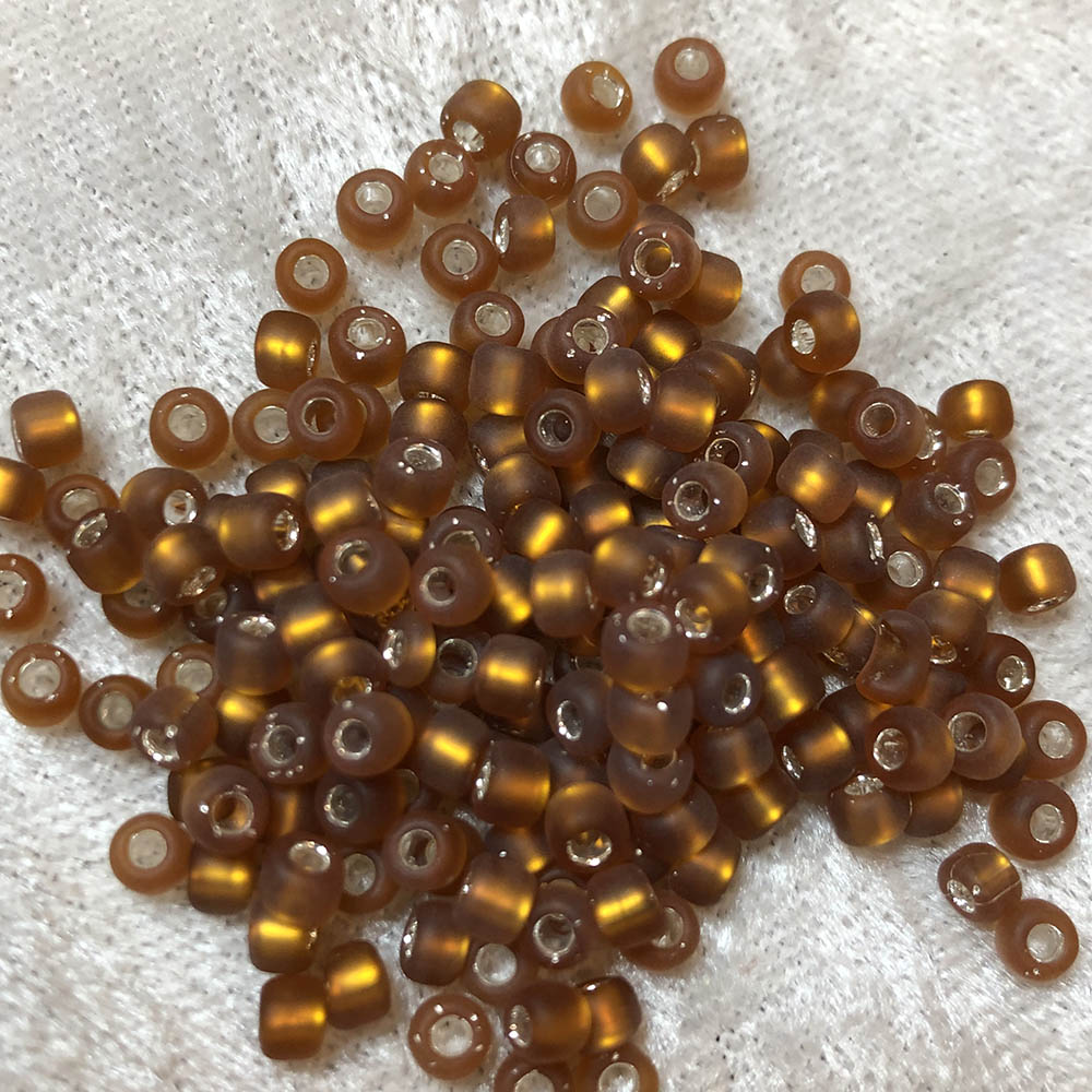 6/0 Frosted Silver Lined Light Brown F5 Japanese Seed Beads