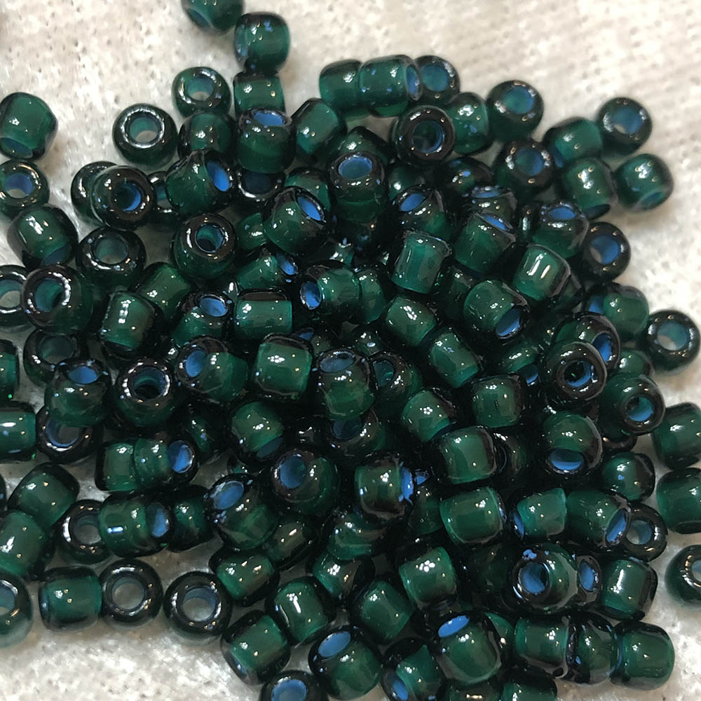 6/0 Emerald Colorlined Aqua 399Q Japanese Seed Beads