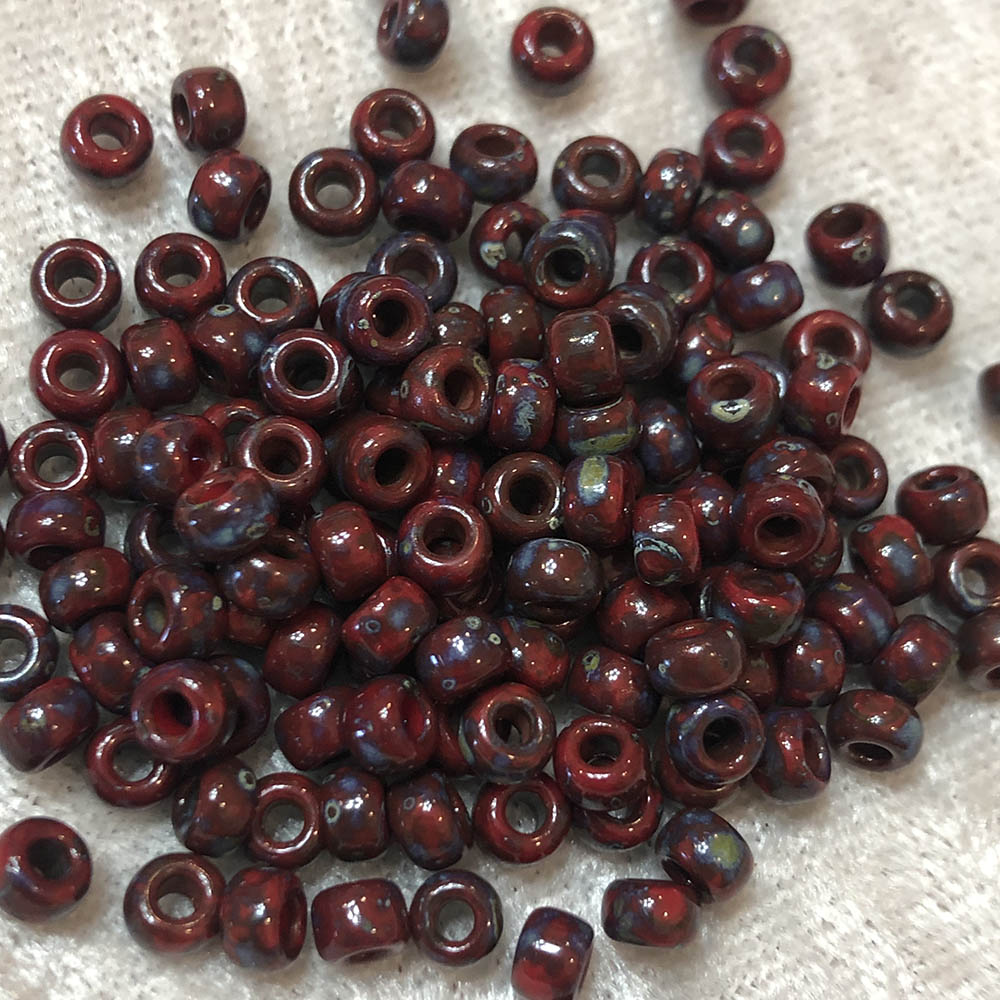 6/0 Picasso Dark Red 4521 Japanese Seed Beads