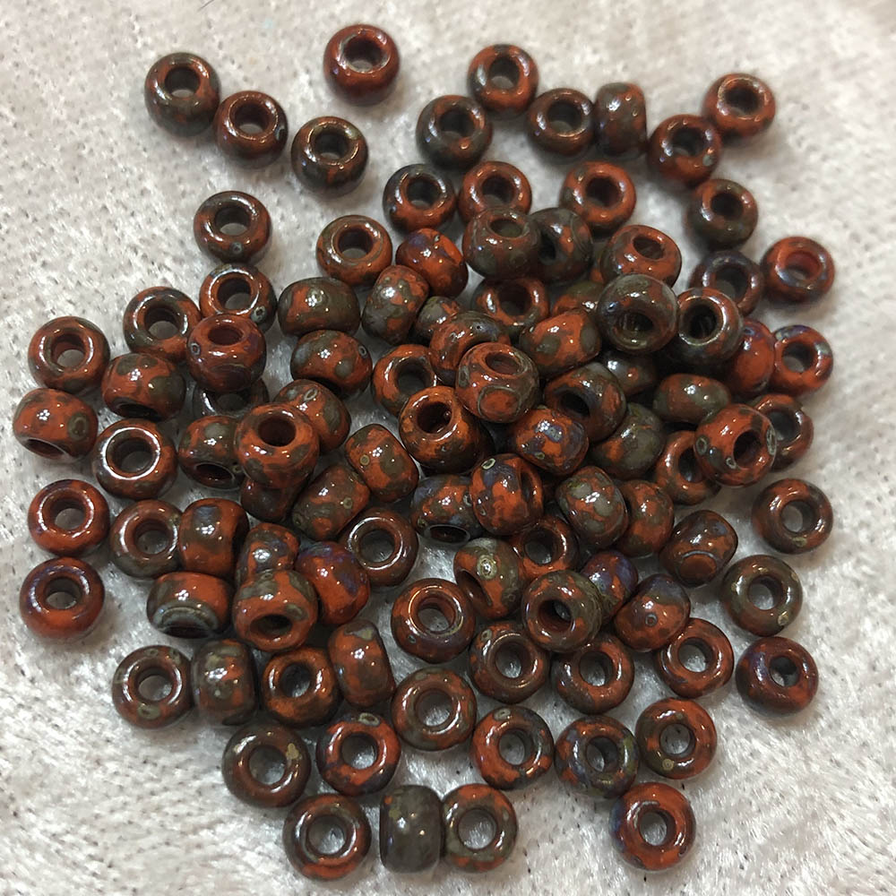 8/0 Opaque Orange Picasso 4520 Japanese Seed Beads