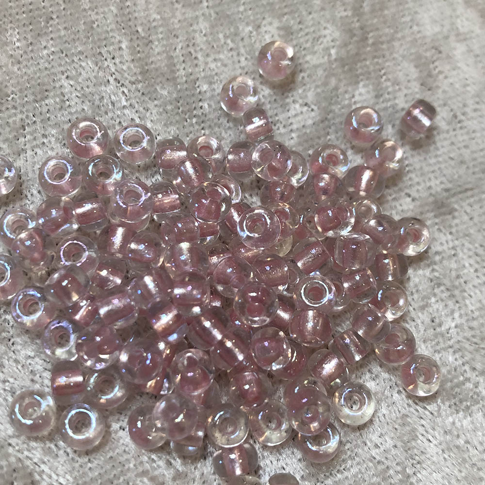 6/0 Light Pink Color Lined Crystal AB 772 Japanese Seed Beads