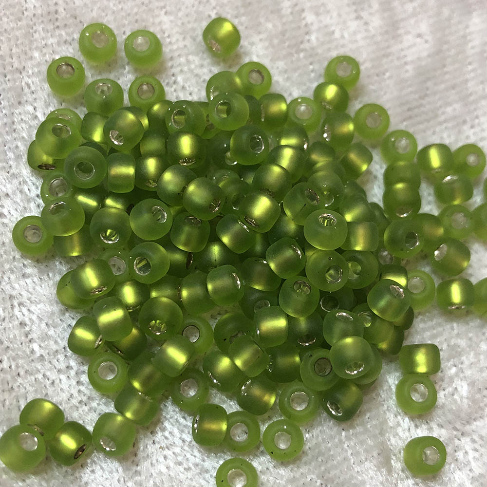 6/0 Frosted Silverlined Lime Green F14 Japanese Seed Beads