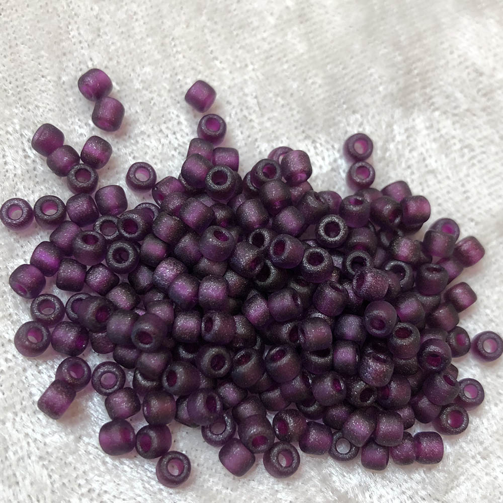 6/0 Plum Frosted Stardust F323 Japanese Seed Beads