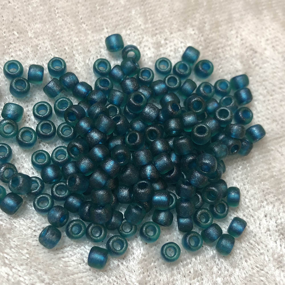 6/0 Teal Blue Zircon Frosted Stardust F323C Japanese Seed Beads