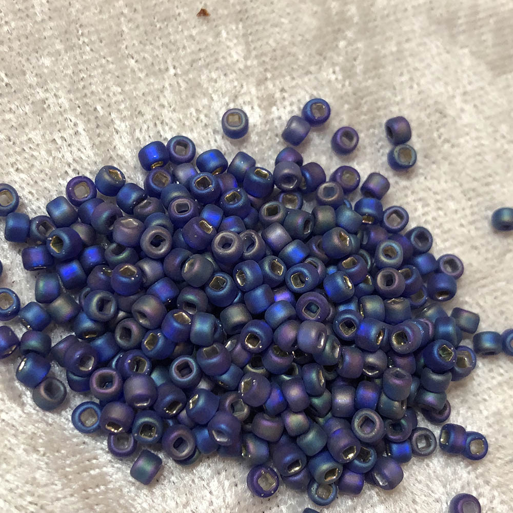 8/0 Frosted Silverlined Matte Cobalt Blue AB F641 Japanese Seed Beads