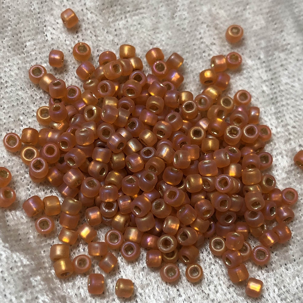 8/0 Frosted Orange Silver Lined AB F637A Japanese Seed Beads