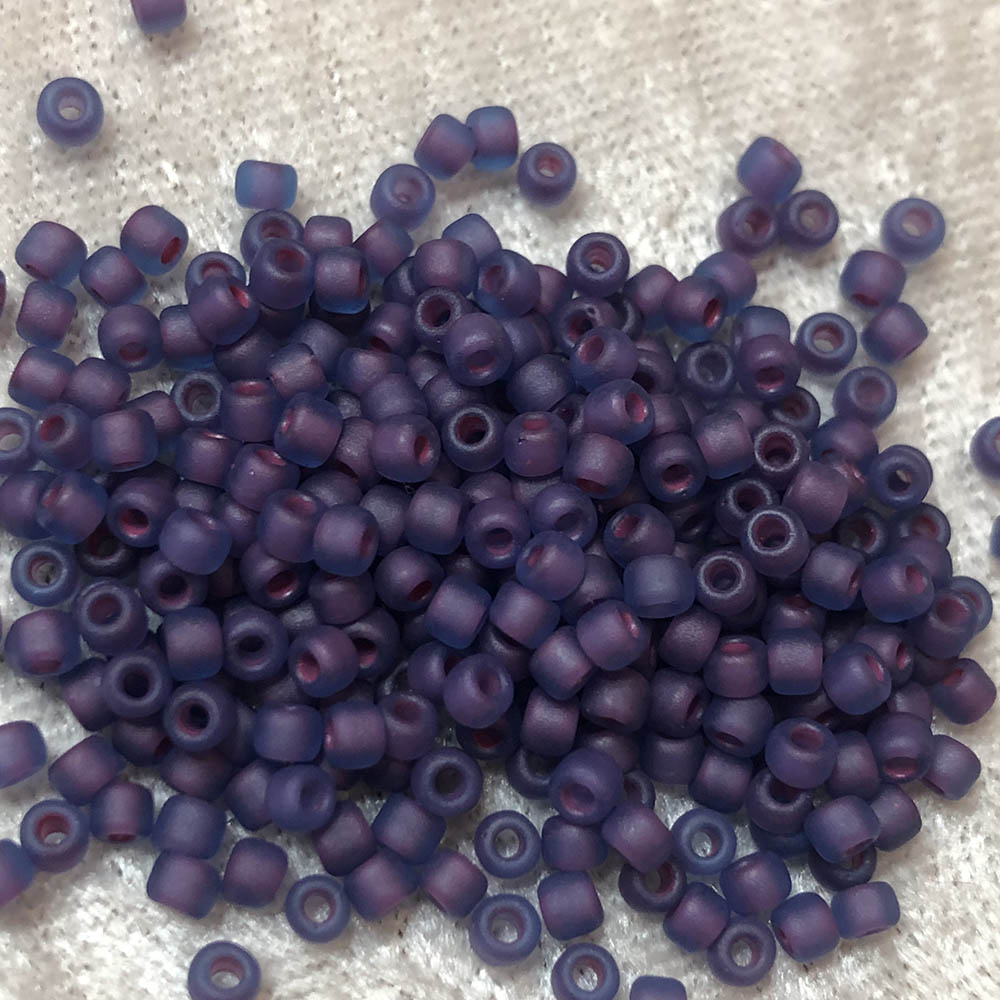 8/0 Frosted Matte Color Lined Fuchsia Dark Purple F399 Japanese Seed Beads