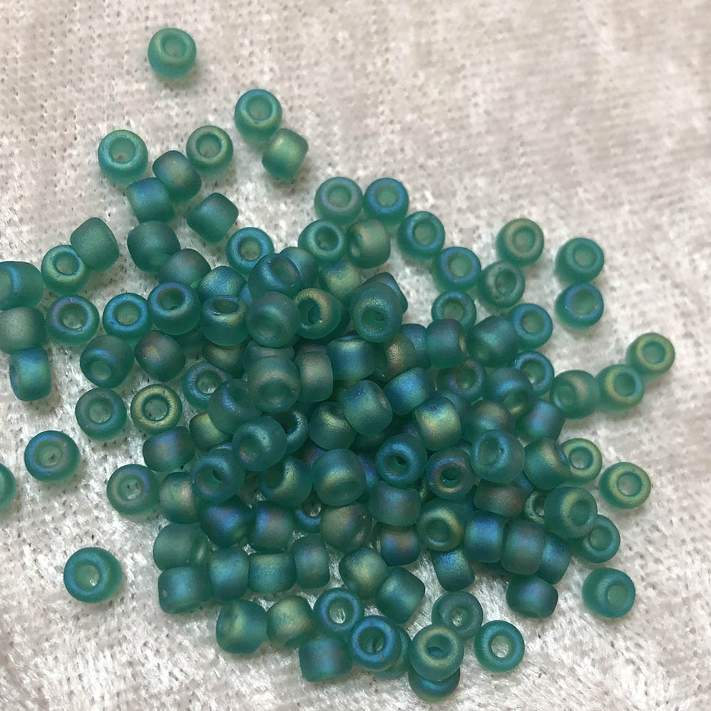 6/0 Transparent Matte Green AB F259 Japanese Seed Beads