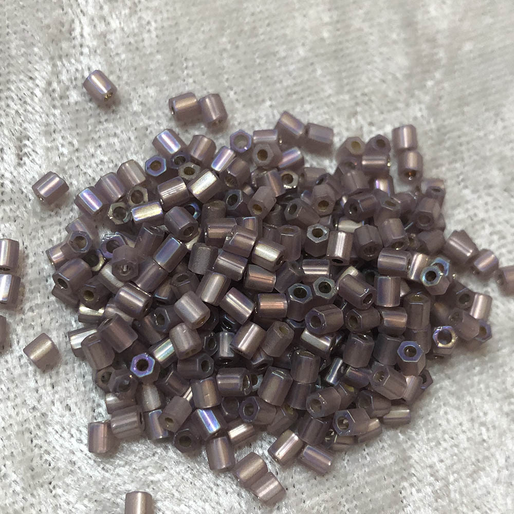 8/0 Matte Transparent Plum AB HEX F640 Japanese Seed Beads