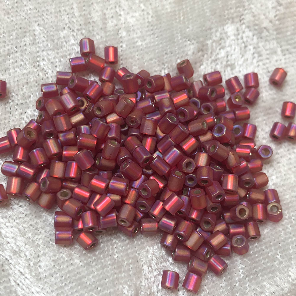 8/0 Transparent Matte Cherry AB HEX F638 Japanese Seed Beads