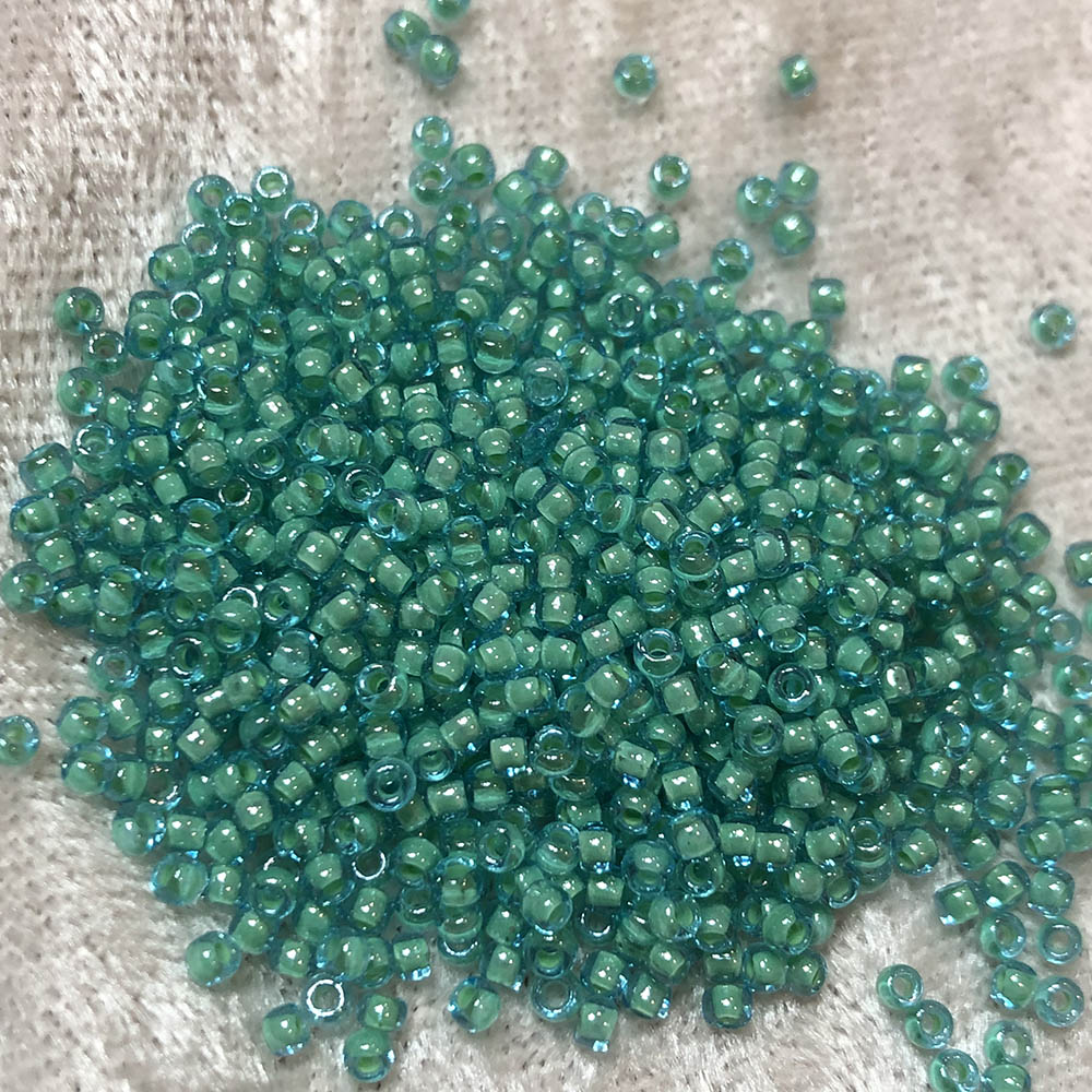 11/0 Teal Lined Light Sapphire 390 Japanese Seed Beads