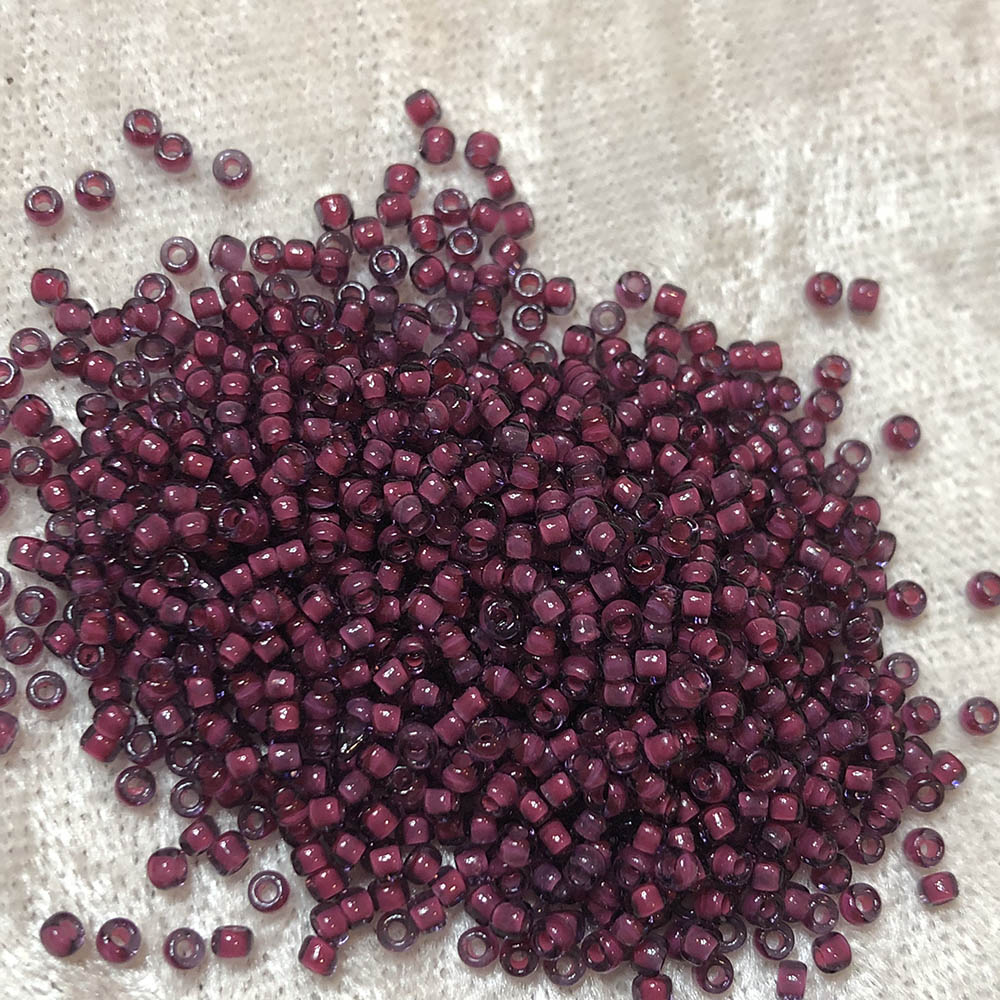 11/0 Colorlined Crystal Plum 395C Japanese Seed Beads