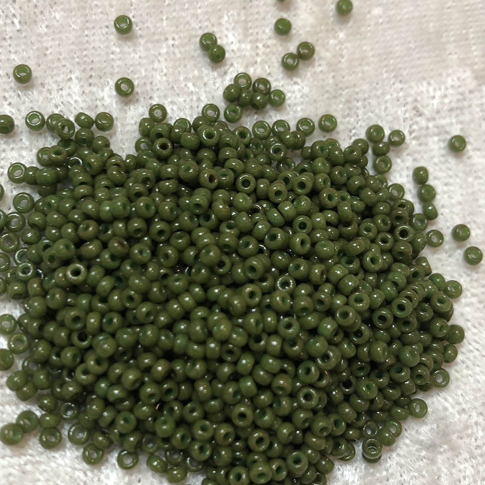 11/0 Opaque Avocado 411G Japanese Seed Beads