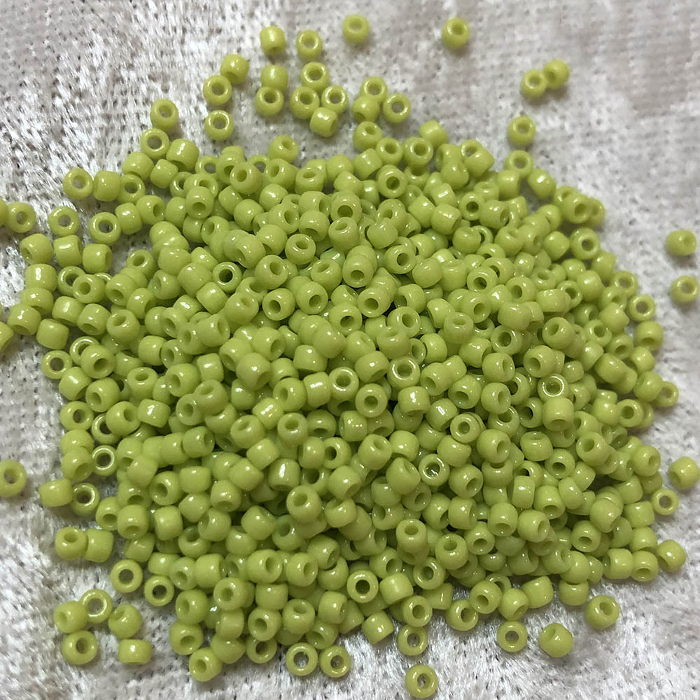 11/0 Opaque Lime Green 411A Japanese Seed Beads