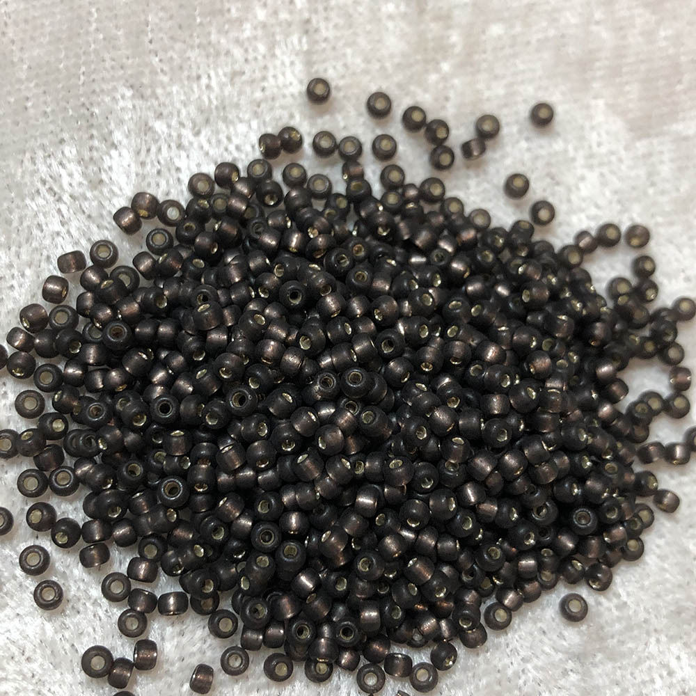 11/0 Frosted Silverlined Dark Root Beer F35 Japanese Seed Beads