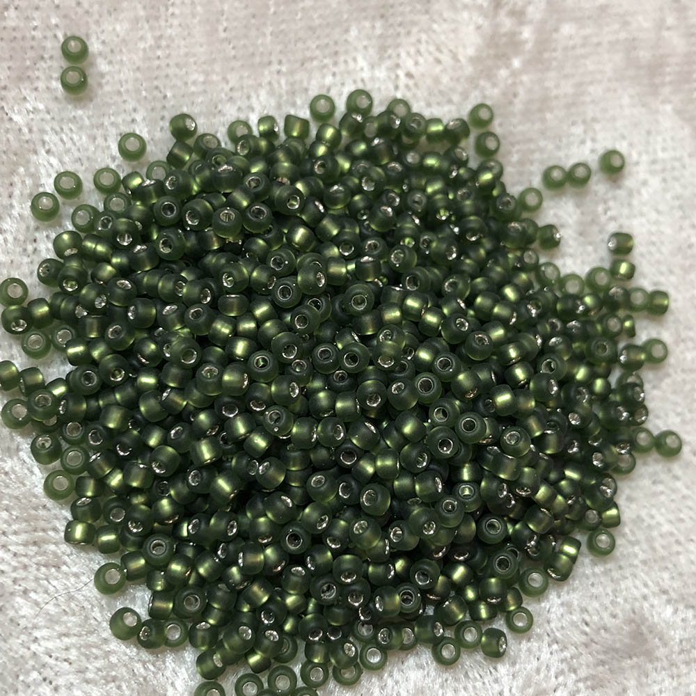 11/0 Silver Lined Olive Green F15 Japanese Seed Beads