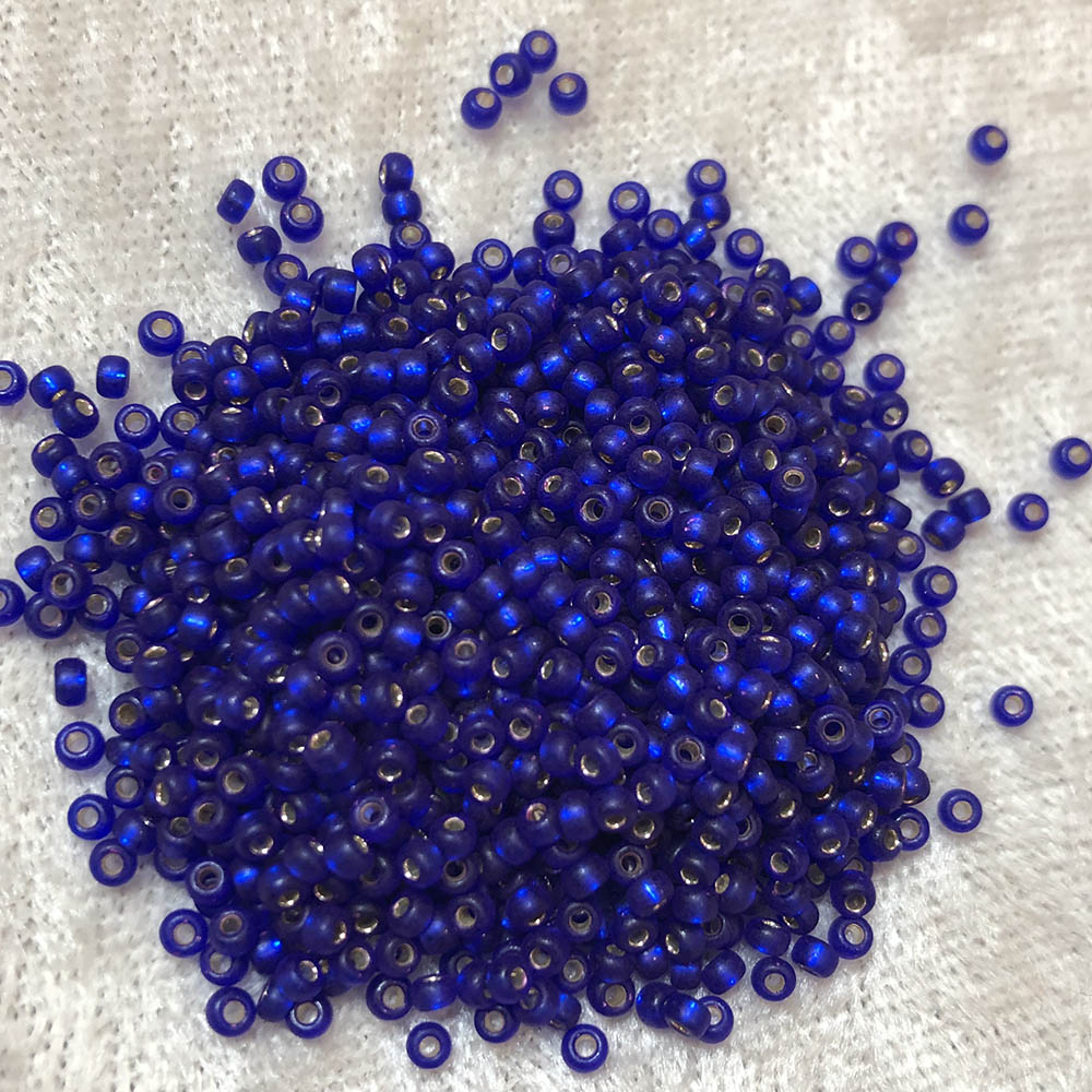 11/0 Transparent Silver Lined Electric Dark Blue F23K Japanese Seed Beads